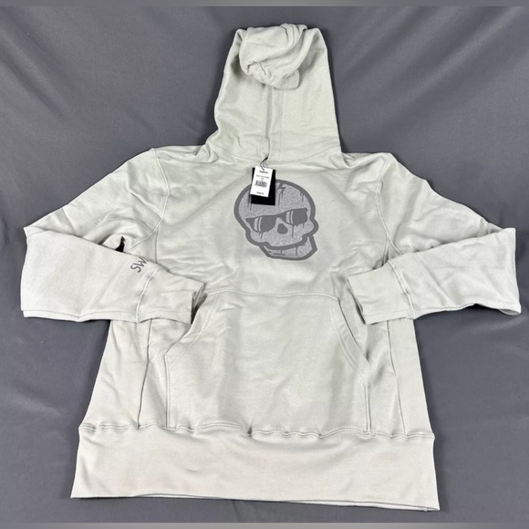 Swag Golf Hoodie Pullover Stacked Dripping Skulls Medium Gray 100% Cotton